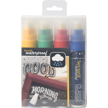 SECURIT Marker Craie 7-15mm SMA820-V4 ass., imperméable 4 pcs.