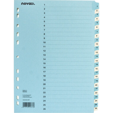 NOVOOO Kartonregister A4 40554 blau/beige 1-52
