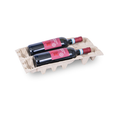 Faserguss-Einlage "Weinversand Verpackung" für 1/2/4x 1l Flaschen mit Flaschenhöhe 360mm & Ø95mm