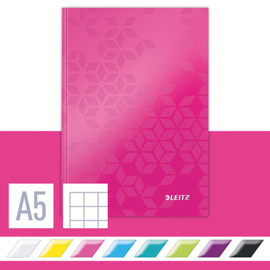 LEITZ Taccuino WOW A5 46281023 quadr., 90g pink