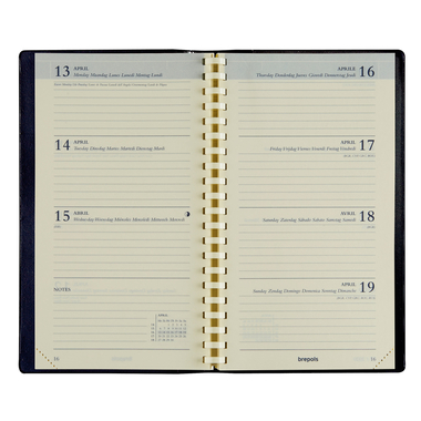 BREPOLS Agenda Interplan 2026 0.736.9900 1W/2S Ersatz chamois 9x16cm