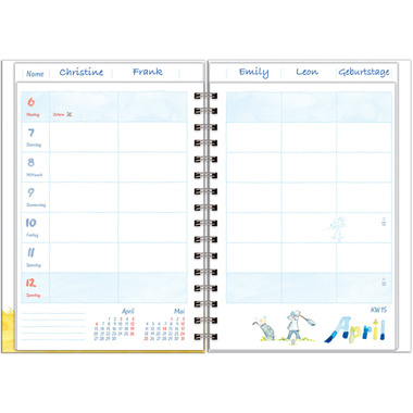 HEYE Familienagenda H. Heine 2026 21512+26 1W/2S DE 15.2x23.2cm