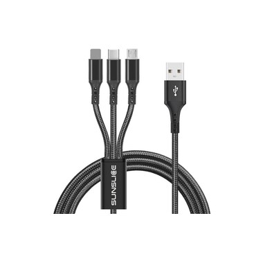 SunSlice Trident Cable Lightning/USB-C/Micro-USB A