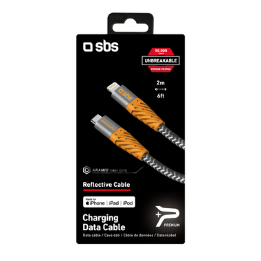 Câble de 2 mètres Type C Lightning réfléchissant