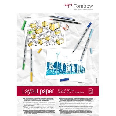TOMBOW Bloc Layout A4 PB-LAYOUT blanc, 75g 75 flls.