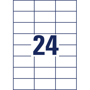 AVERY ZWECKFORM Etiketten 70x37mm 3474 weiss 2400 Stk./100 Blatt