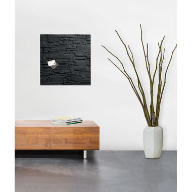 SIGEL Tableau magnétique en verre GL169 Slate Pierre 480x480x15mm