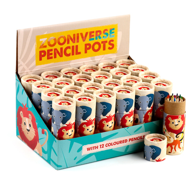 ROOST Crayons animaux du zoo PCASE49 12 couleurs