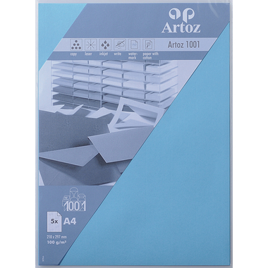 ARTOZ Papier 1001 A4 107796143 100g, azur 5 feuilles