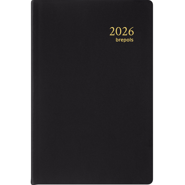 BREPOLS Agenda Delta 834 Seta 2026 0.834.2120 1W/2S schwarz 8.5x12.5cm