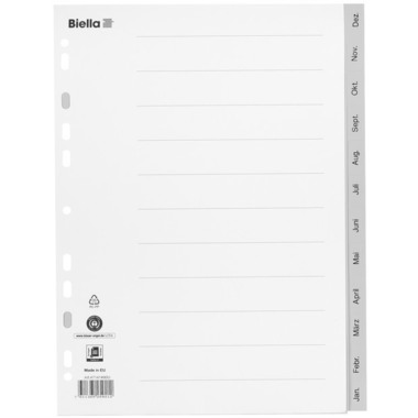 BIELLA Separatori PP A4 47141490U grigio Dez-Jan TE