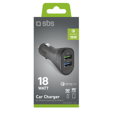 Car charger with fast charge and 2 USB outputs