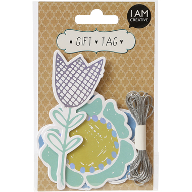 I AM CREATIVE Geschenkanhänger 4088.91 Gift Tag, Blumen, 9 Stück