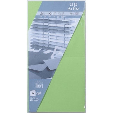 ARTOZ Cartes 1001 310x155mm 107452263 220g, vert bouleau 5 feuilles