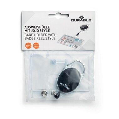 DURABLE Ausweishülle Jojo Style 890701 54x87mm, schwarz, für 1 Karte
