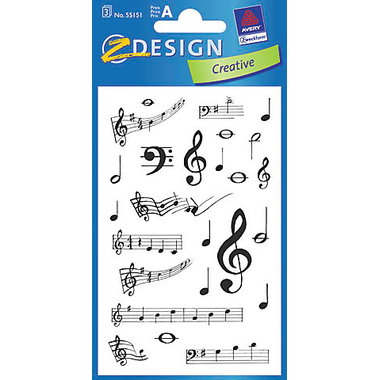 Z-DESIGN Sticker Creative 55151 Musiknoten 3 Stück