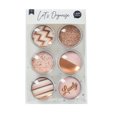 I AM CREATIVE Magnet Love Let`s Organize 4035.6 Glas, 3x1cm 6 Stück