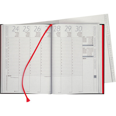 BIELLA Geschäftsagenda Longatti 2027 812725020027U 1W/2S schwarz ML 18x24.5cm