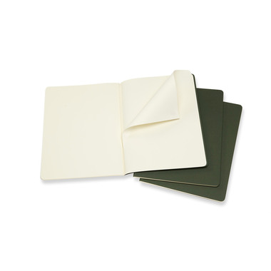 MOLESKINE Cahier XL, 3x, Blanko 855358 Myrtengrün 3 Stück