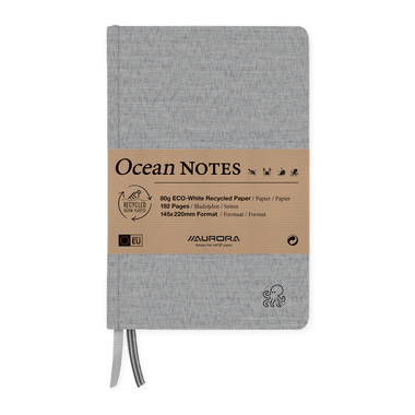 AURORA OCEAN NOTES A5 2396RTZ schwarz, liniert 192 Seiten