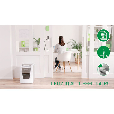 LEITZ Aktenvernichter IQ AF 8014-20-00 Office 150, P-5, 44lt