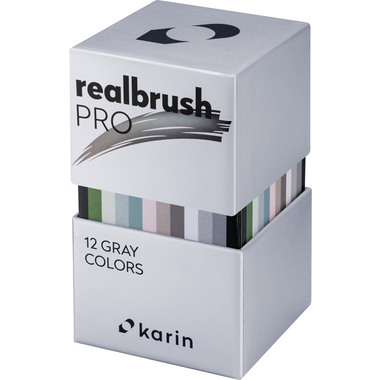 KARIN Real Brush Pen Pro 0.4mm 31C6 Gray colours 12 pièces