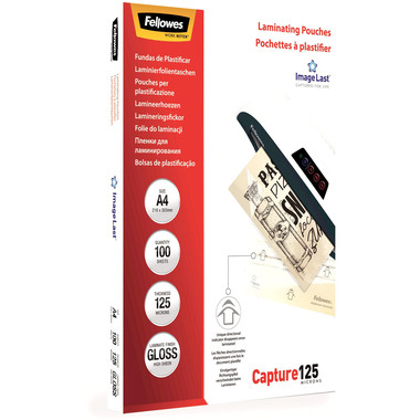 FELLOWES Laminiertasche 216x303mm 5307407 glanz, 125my 100 Stk