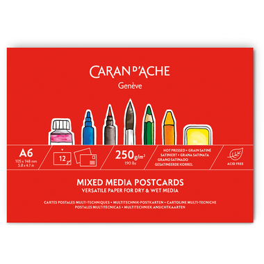 CARAN D'ACHE Bloc de cartes postales A6 454.112 12 feuilles 250g/m2