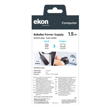Netzkabel mit Schukostecker | Ekon