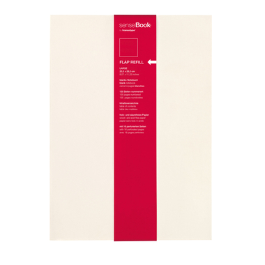 TRANSOTYPE Notizbuch senseBook FLAP A4 75510402 REFILL,beige,kariert 135 Blatt