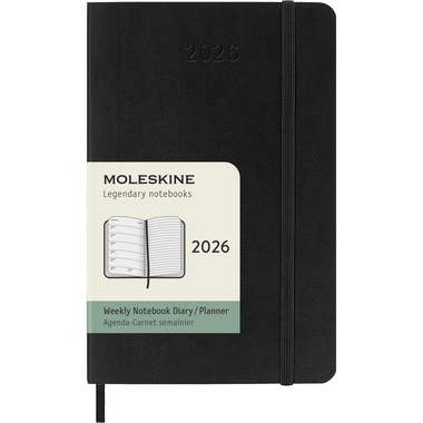 MOLESKINE Agenda Classic Pocket 2026 DSB12WN2Y26 1S/1P nero SC 9x14cm