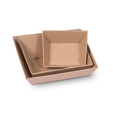 Gift basket trapezoidal in brown 350x250x150mm