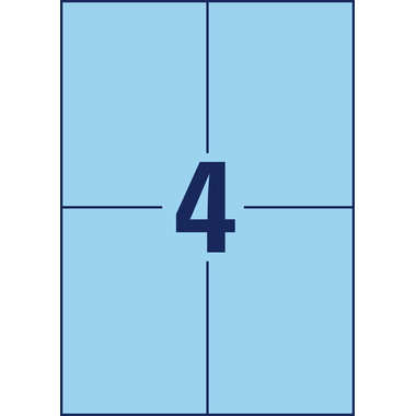 AVERY ZWECKFORM Etiquettes 105x148mm 3457 Universel, bleu 10fl./4pc.