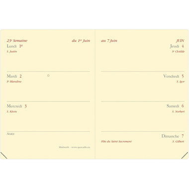 QUO-VADIS Agenda Soho Miniweek 2027 044295Q 1W/2S rot FR 7x10cm