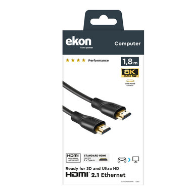 Cavo HDMI con connettori oro 8K e 3D | Ekon