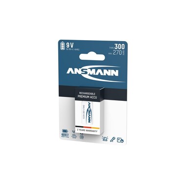 Ansmann Batterie Typ 300 NiMH 9V E-Block 270 mAh/2500 mAh, 1 Pièce/s