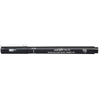 UNI-BALL Fineliner Pin 0.03mm PIN003-200(S) Black schwarz