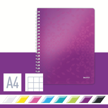 LEITZ Libro spirale WOW PP A4 46380062 viola 80 fogli