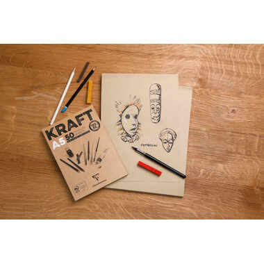 CLAIREFONTAINE Block geleimt A5 96544C Braun 100 Blatt