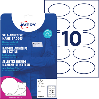 AVERY ZWECKFORM Namensetiketten 85x50mm J4882-20 weiss 20 Blatt/200 Stk.
