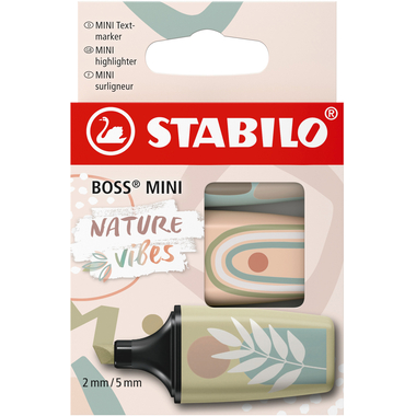STABILO Boss mini surligneur 2-5mm 07/03-72 Naturevibes, étui 3 pièces