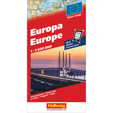 HALLWAG Strassenkarte 382830993 Europa (Dis/BT) 1:3,6 Mio.