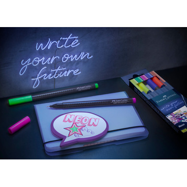 FABER-CASTELL Finepen Grip 0.4mm 151603 5 couleurs, neon