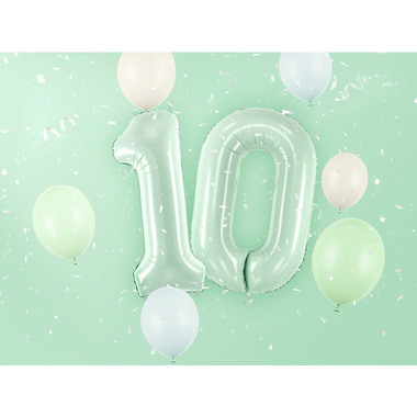 PARTYDECO Folienballon Ziffer 0 72cm FB230G-0-012 hellgrün