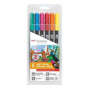 TOMBOW ABT Dual Brush Pen ABT-6P-3 Set à 6