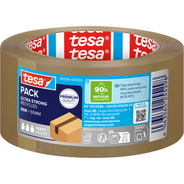 TESA Ruban demballage 50mmx66m 582990000000 Ultra Strong Recycled, marron