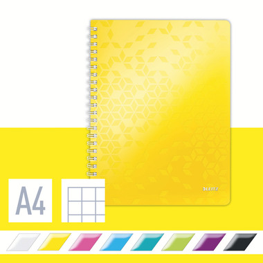 LEITZ Libre spirale WOW PP A4 4638-00-16 jaune 80 flls.