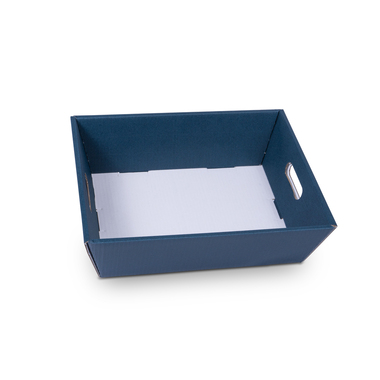 Rectangular gift basket in dark blue 370x280x130mm