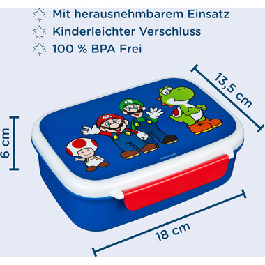 SCOOLI Lunchbox 18x14x6cm SUND9903 Super Mario