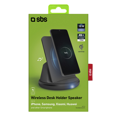 Wireless desktop charger with speaker